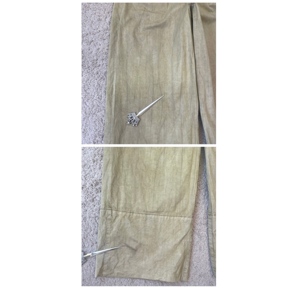 Free People Marina Low Rise Pleated Cuffed Hem Wide Leg Washed Trouser Pants - Picture 15 of 16